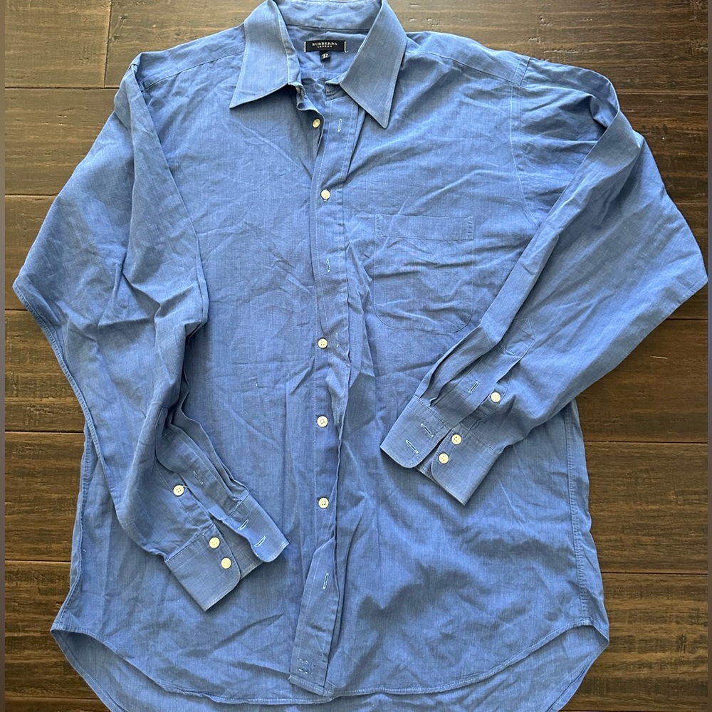 Burberry Button Down Shirt Blue